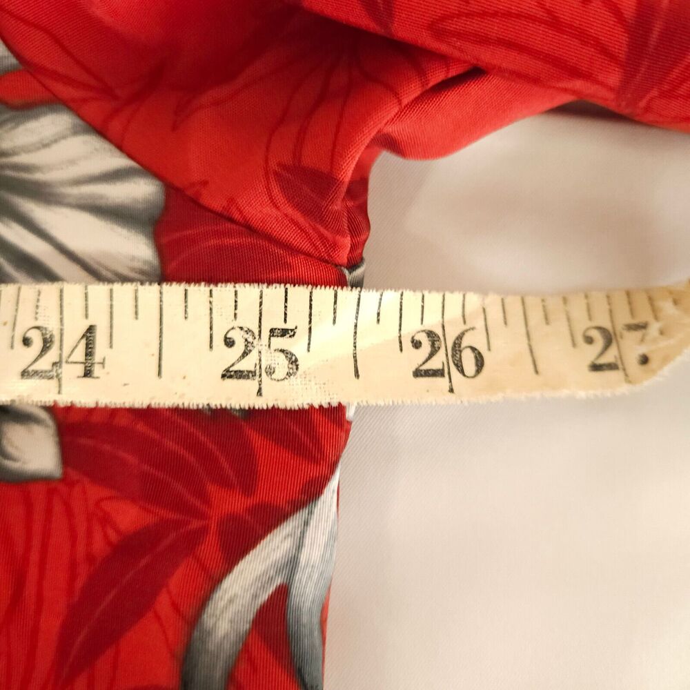 Island Tropics Red Floral Hawaiian Short Sleeve Button-Down Shirt‎ Men's L - Picture 4 of 7